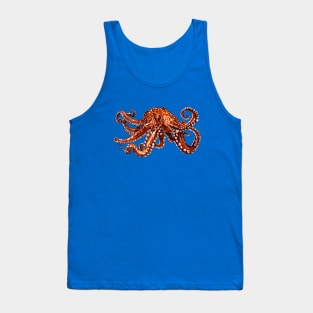 Giant Pacific Octopus Color Ink Drawing Tank Top